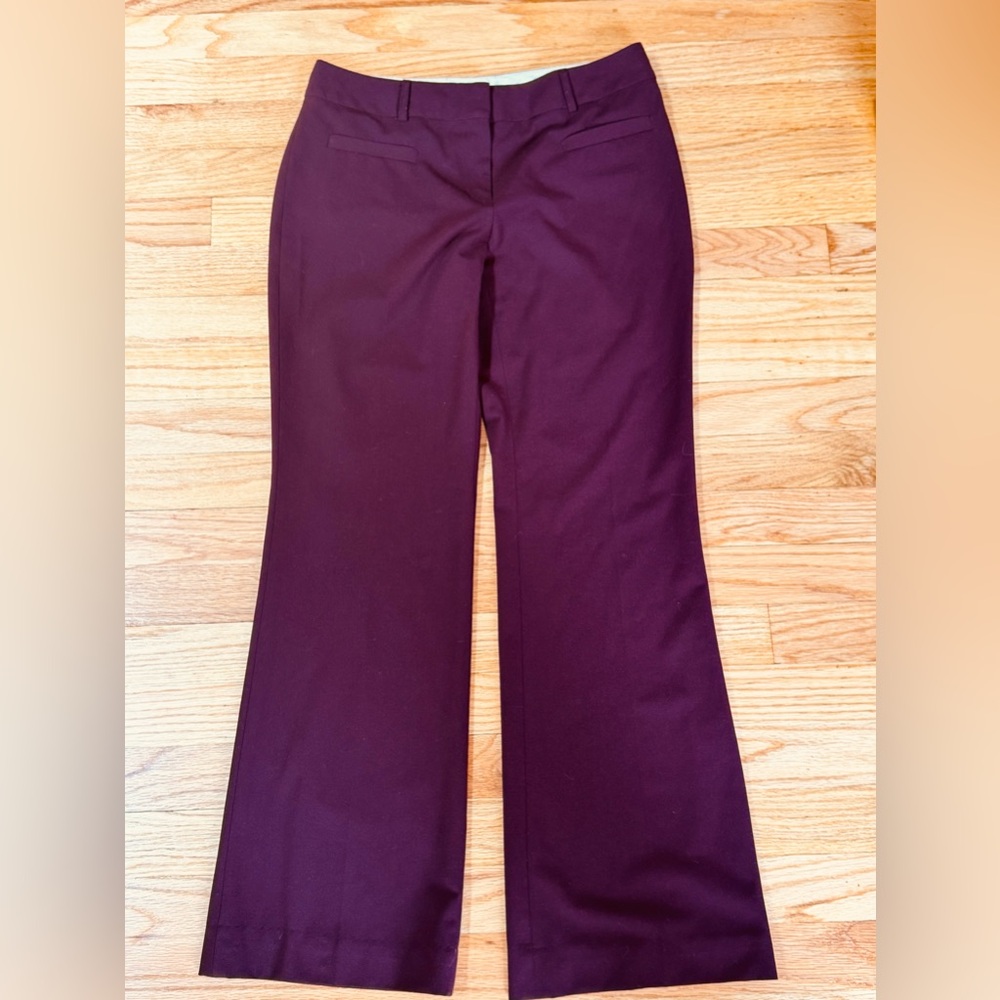 Petite Sophisticate Stretch Merlot Flare Pants